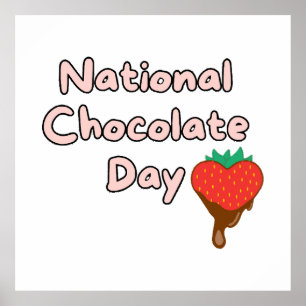 Póster Feliz día nacional del chocolate