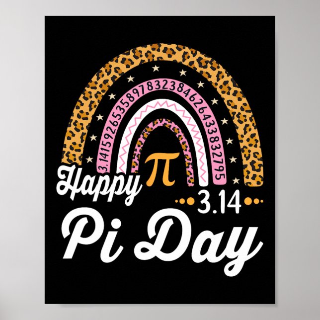Póster Feliz Día Pi Mathemthemthema Teacher Leopa (Frente)