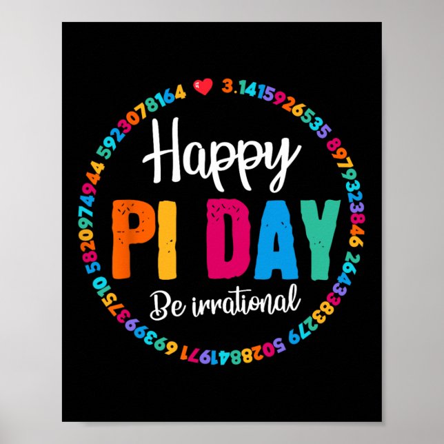 Póster Feliz Día Pi Pie Divertido profesor de matemáticas (Frente)