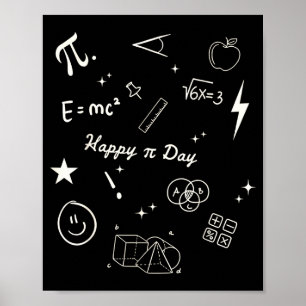 Póster Feliz Día Pi Ser Divertido Amantes Profesores De M