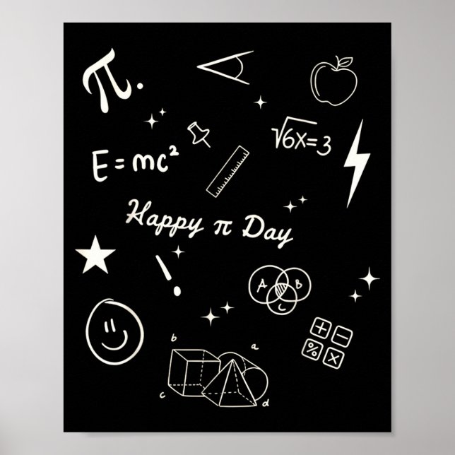 Póster Feliz Día Pi Ser Divertido Amantes Profesores De M (Frente)