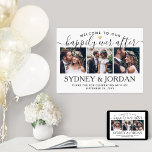 Póster Feliz día tras 3 guiones de bienvenida para el Bod<br><div class="desc">Bienvenidos bodas invitados a su ceremonia o recepción con un elegante poster personalizado 3 fotografiado de 18"x24". Las imágenes y todo el texto son fáciles de personalizar. (IMAGEN PLACEMENT TIP: Una manera fácil de centrar una foto exactamente como quieres es recortarla antes de subirla al sitio web de Zazzle.) El...</div>