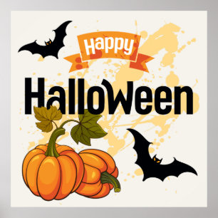 Póster Feliz diseño de Halloween