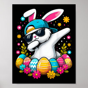 Póster Feliz Eggs de Pascua Guay Dabbing Bunny