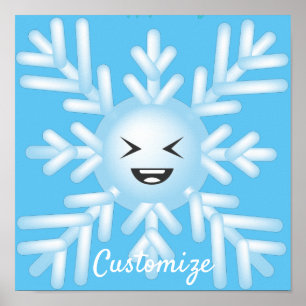 Póster Feliz Emoticon de Snowflake Thunder_Cove