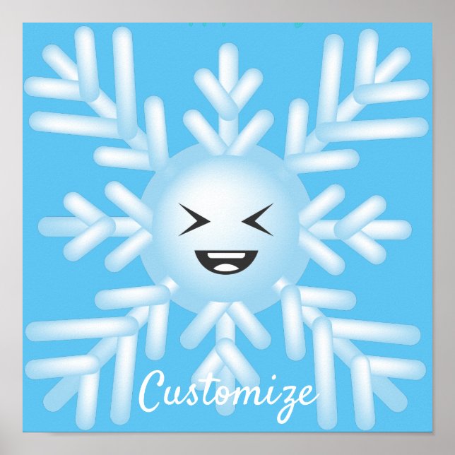 Póster Feliz Emoticon de Snowflake Thunder_Cove (Frente)