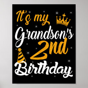 Póster Feliz Es El Cumpleaños Número 2 De Mi Nieto 2023 2