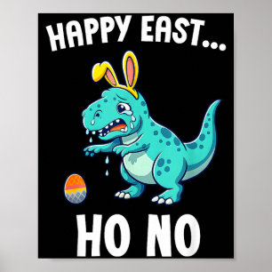 Póster Feliz este... oh no divertido trex dinosaurios niñ
