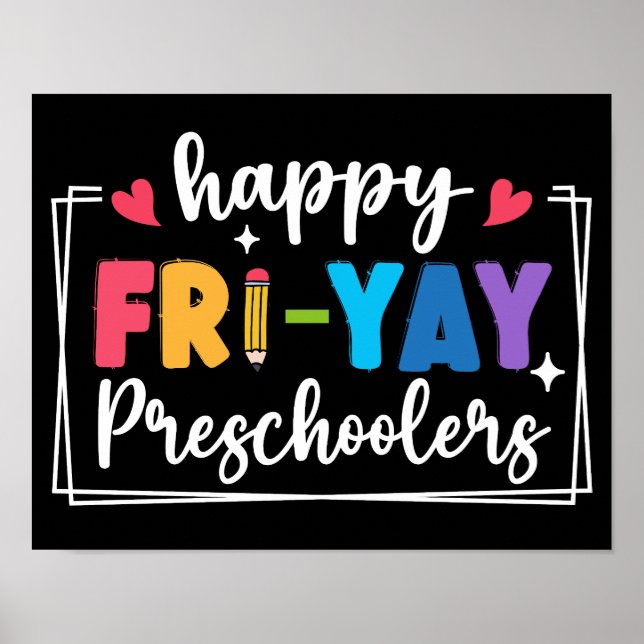 Póster Feliz estudiante de preescolar de primer año de se (Frente)