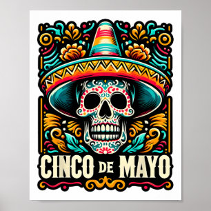 Póster Feliz faldón de cinco de mayo en México