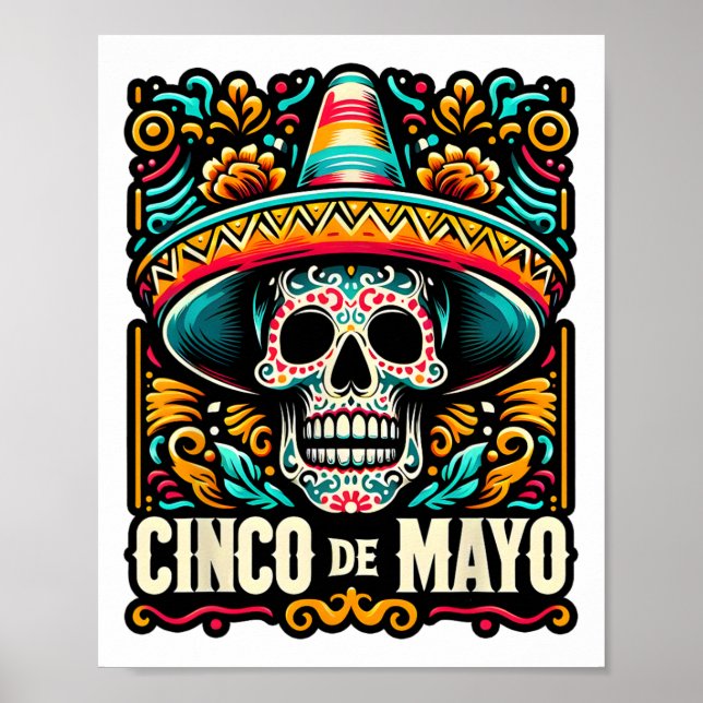 Póster Feliz faldón de cinco de mayo en México (Frente)