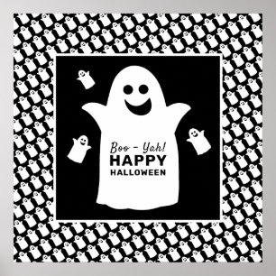 Póster Feliz Fantasma, Black Halloween Party