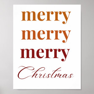 Póster feliz feliz feliz navidad