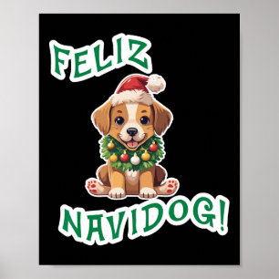 Póster Feliz Feliz Navidad Navidog Lover