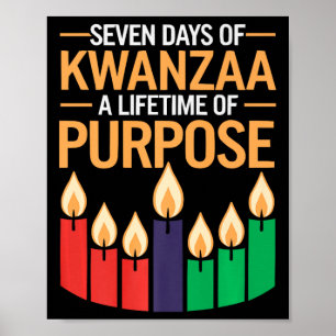 Póster Feliz feriado africano por las velas de Kwanzaa