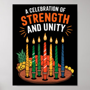 Póster Feliz feriado africano por las velas de Kwanzaa