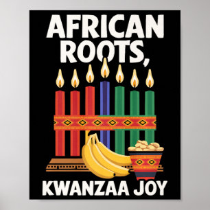 Póster Feliz feriado africano por las velas de Kwanzaa