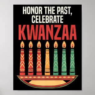Póster Feliz feriado africano por las velas de Kwanzaa