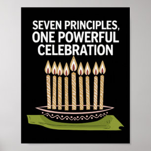 Póster Feliz feriado africano por las velas de Kwanzaa