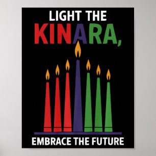 Póster Feliz feriado africano por las velas de Kwanzaa