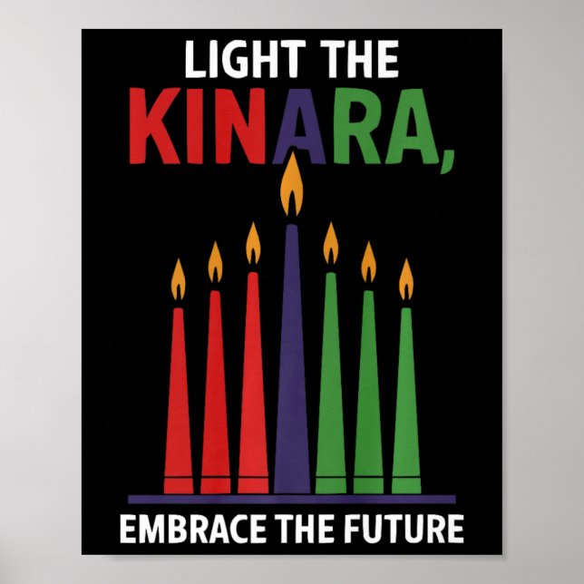 Póster Feliz feriado africano por las velas de Kwanzaa (Frente)