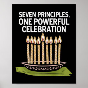 Póster Feliz feriado africano por las velas de Kwanzaa