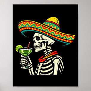 Póster Feliz Fiesta Cinco de Mayo Divertida Hombres Mexic