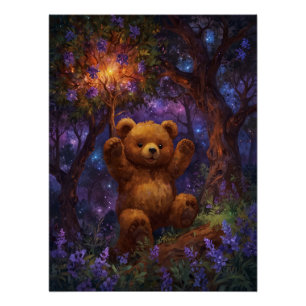 Póster Feliz Forest Teddy Bear Art