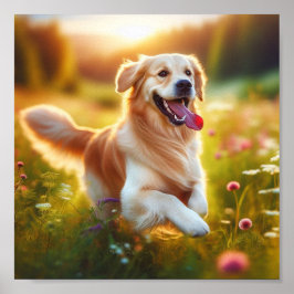 Póster Feliz Golden Retriever