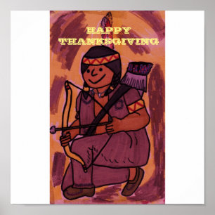 PÓSTER FELIZ GRACIAS AL POSTER INDIO ESTADOUNIDENSE