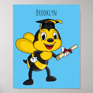 Póster Feliz graduación de abejas personalizados