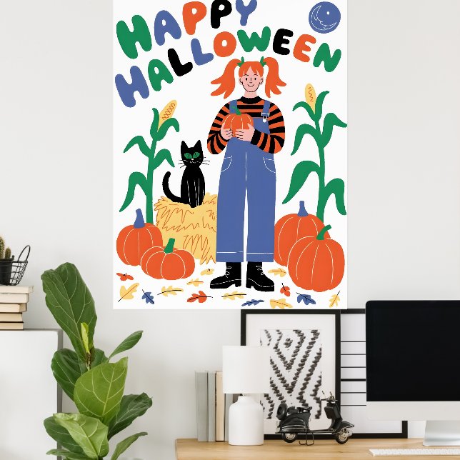 Póster Feliz Halloween (Oficina en casa)
