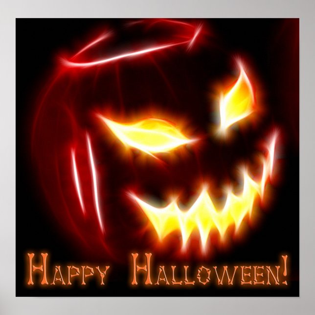 Póster Feliz Halloween 1 con texto (Frente)