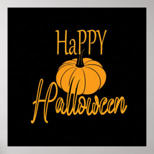 Póster Feliz Halloween Calabaza