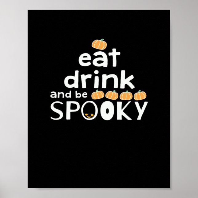 Póster Feliz Halloween Come Bebe Y Sé Espantoso Moderno (Frente)
