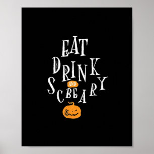 Póster Feliz Halloween Come Bebe Y Sé Espeluznante De Mod