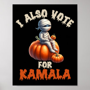 Póster Feliz Halloween Como Mamá Con Calabaza tallada - K
