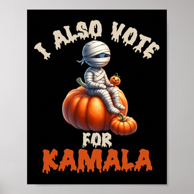 Póster Feliz Halloween Como Mamá Con Calabaza tallada - K (Frente)