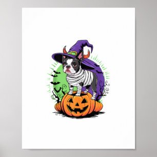 Póster Feliz Halloween con la mamá y la bruja de Boston T