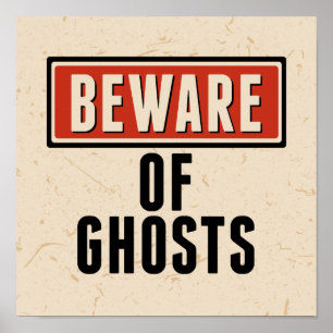 Póster Feliz Halloween   Cuidado con los fantasmas