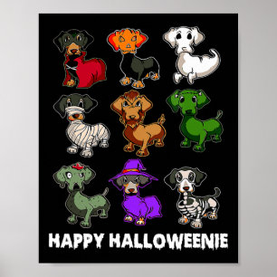Póster Feliz Halloween Dachshund