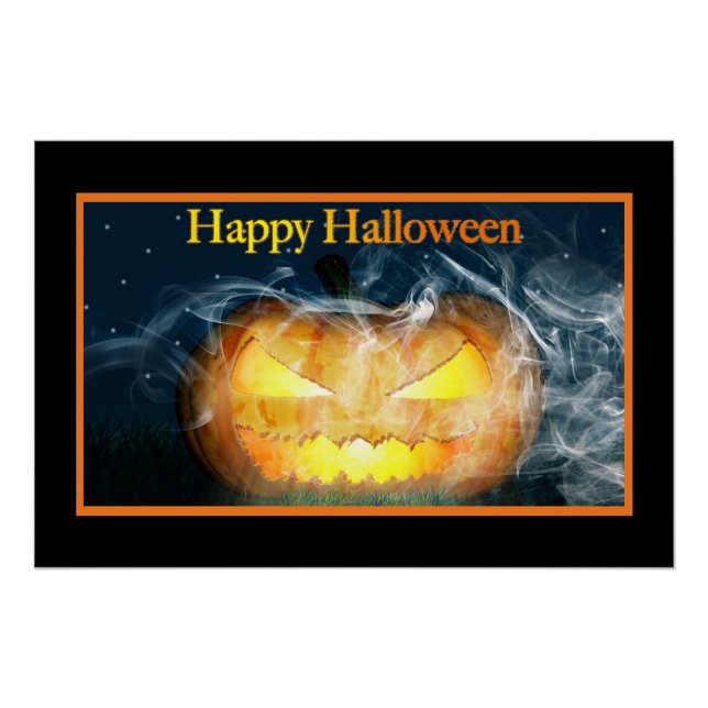 Póster Feliz Halloween Jack-o-lantern (Anverso)
