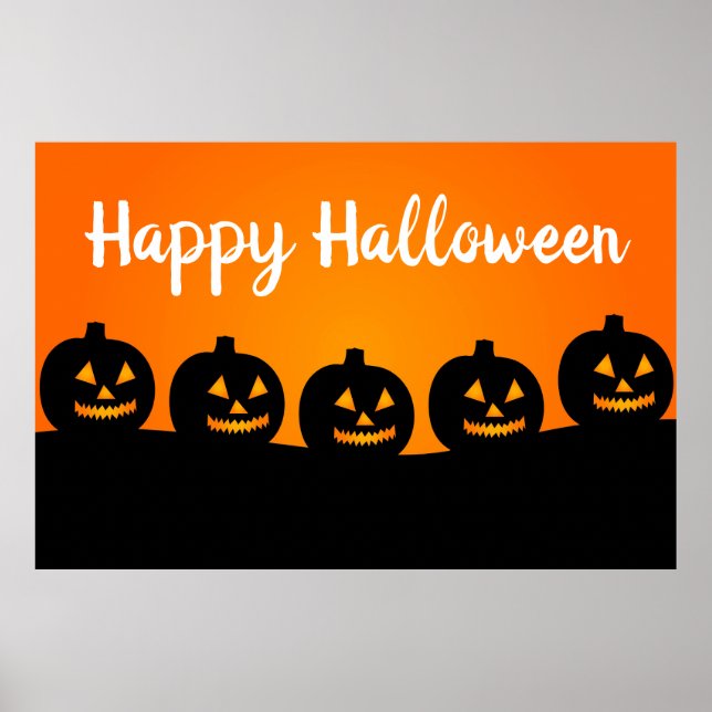 Póster Feliz Halloween Jack-O-Lanterns (Frente)