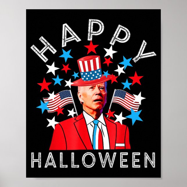 Póster Feliz Halloween Joe Biden en Julio Memorial Inde (Frente)