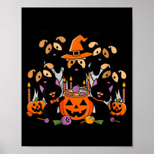Póster Feliz Halloween para mujeres Perro fantasma Hallow