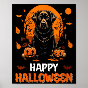 Póster Feliz Halloween Perro 3 Mujer