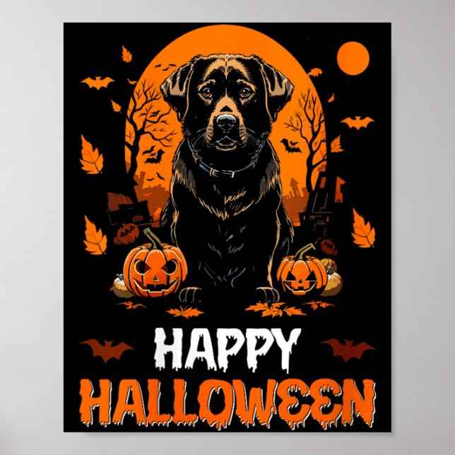 Póster Feliz Halloween Perro 3 Mujer (Frente)