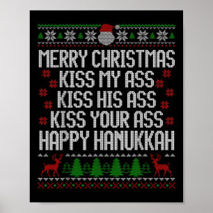 Póster Feliz Hanukkah besa mi Feliz Navidad