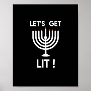 Póster Feliz Hanukkah Es La Temporada Obtenga
