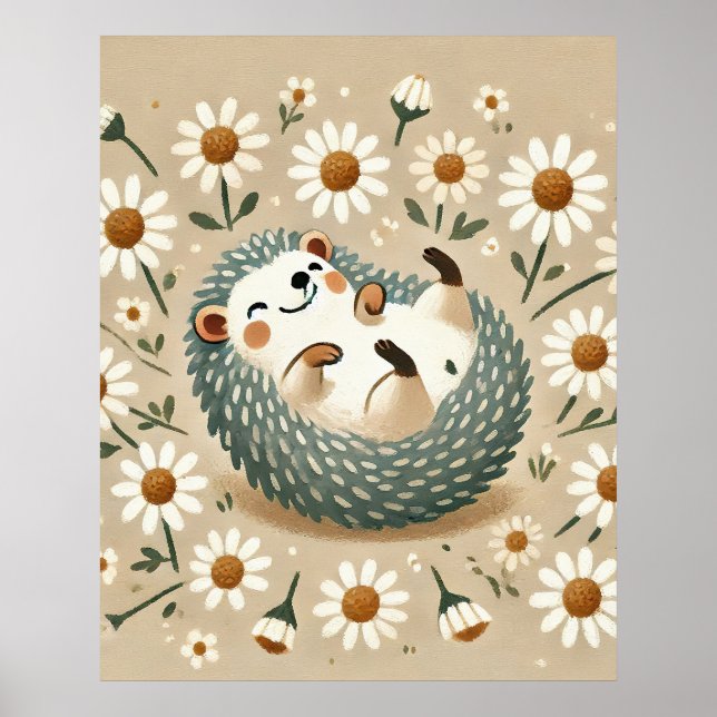 Póster Feliz Hedgehog (Frente)